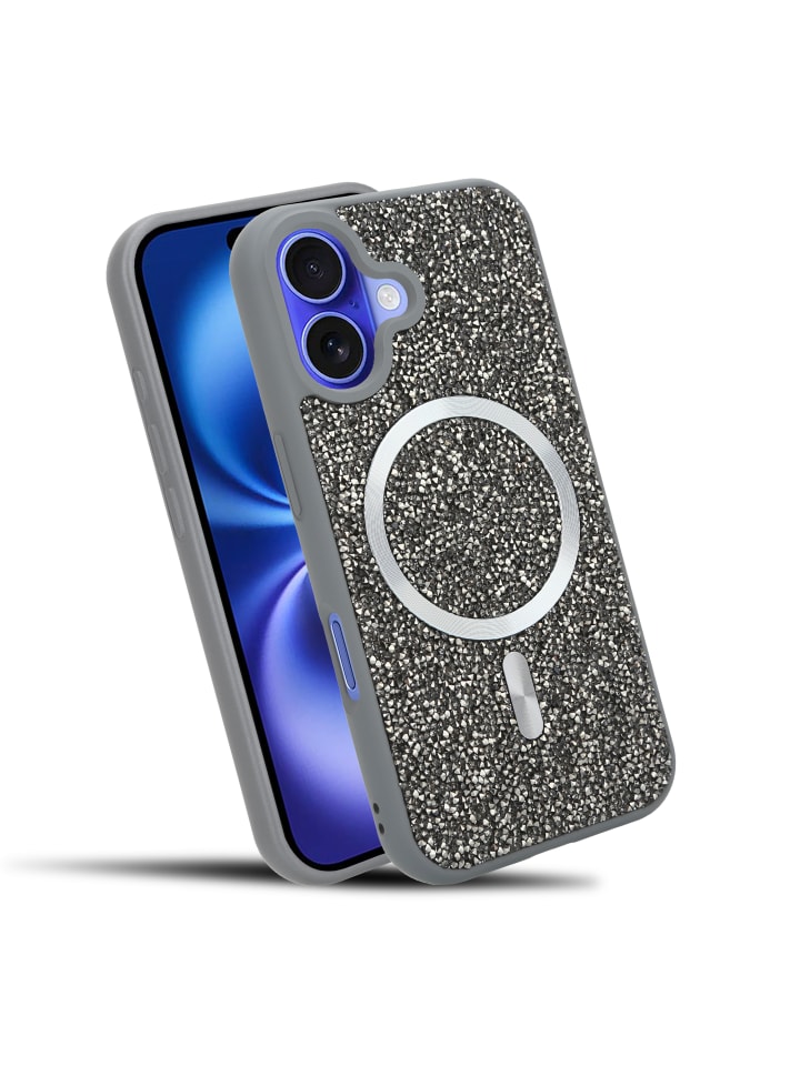 Hülle für Apple iPhone 16 Glitzer Schutzhülle in Grau