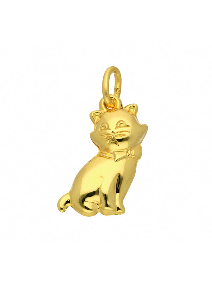 Damen 585 Gold Anhänger Katze in gold