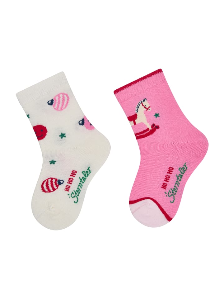 Socken 2er-Pack Kugel in ecru