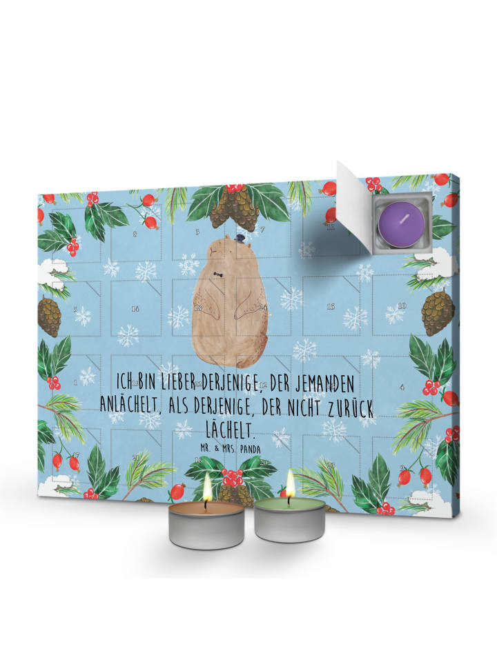 Adventskalender Murmeltier mit Spruch in Eisblau