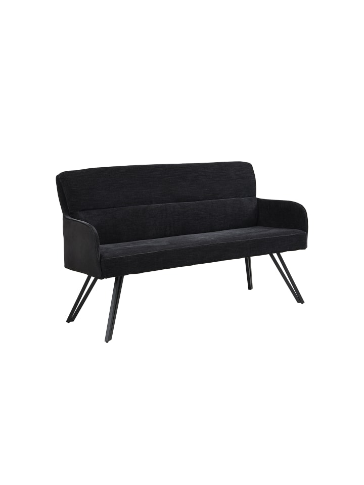 Bank TINO in schwarz - B 140, H 94, T 67 cm