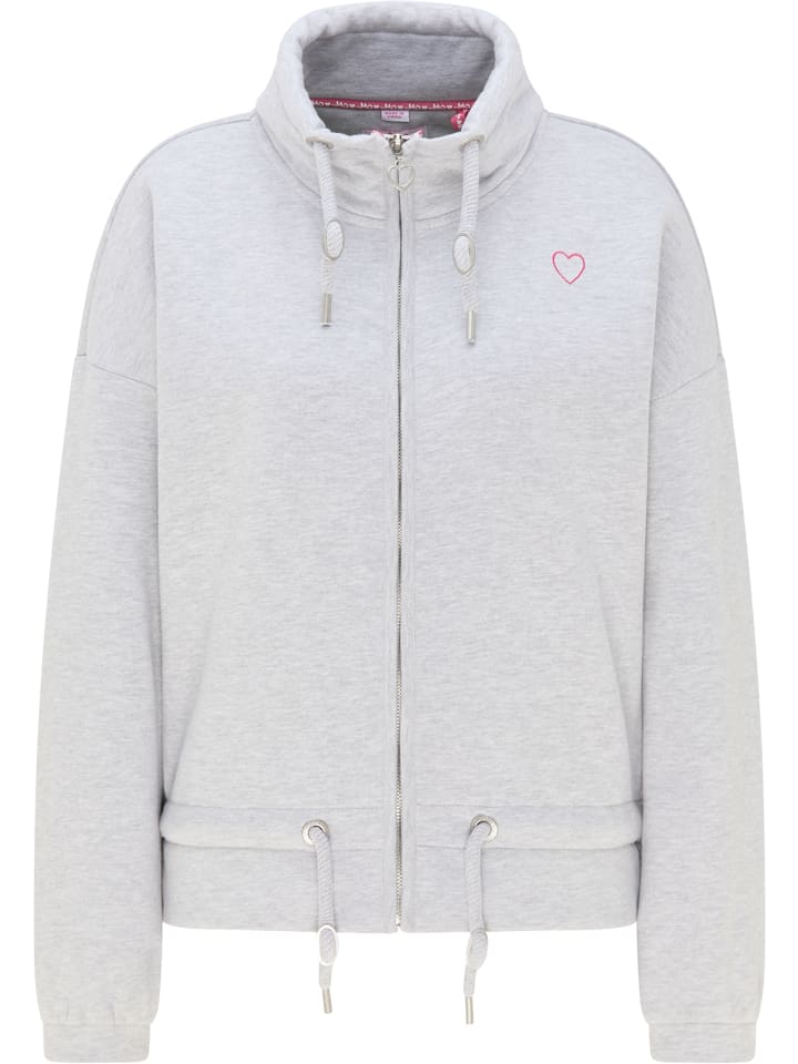 Damen Sweatjacke in Hellgrau Melange