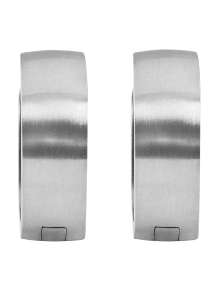Unisex Ohrringe – Klappcreole aus Edelstahl in silber