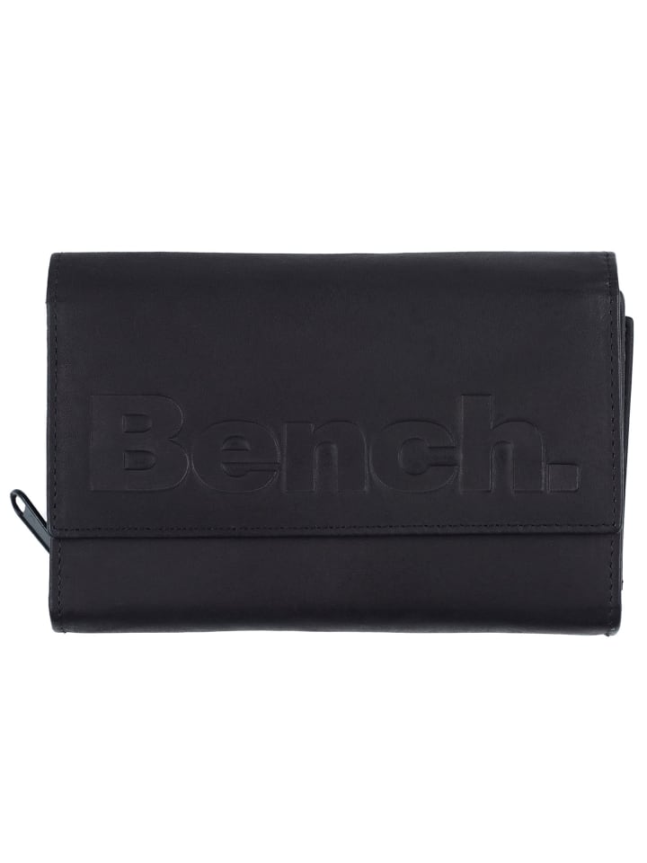 Wonder Geldbörse Leder 15 cm schwarz