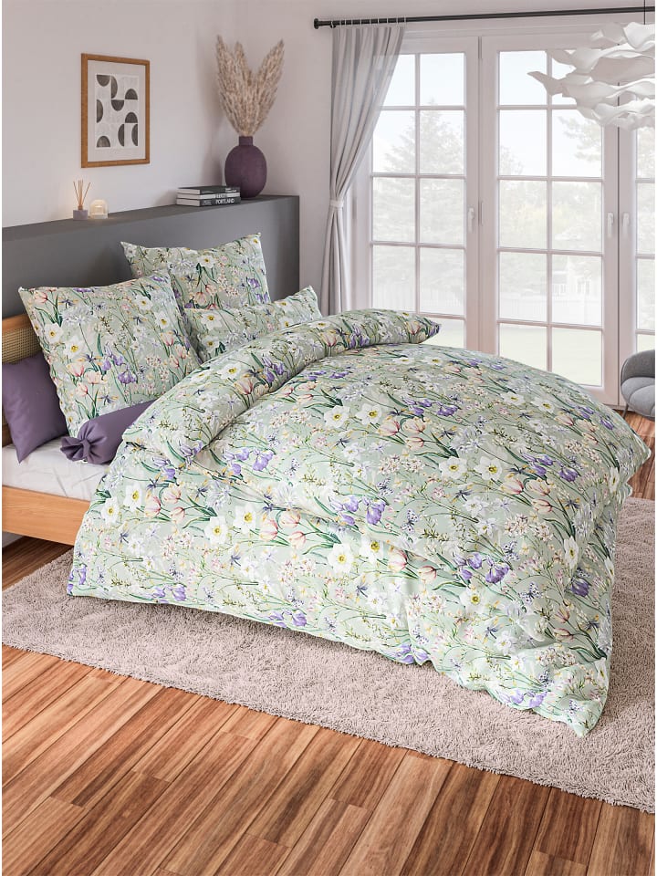 Bettwäsche in reseda-bedruckt