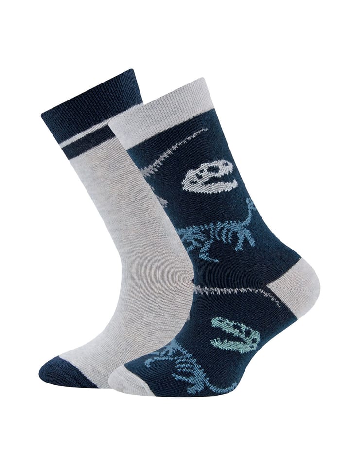 2er-Set Socken 2er Pack Dinos in navy-hellsilber mel.
