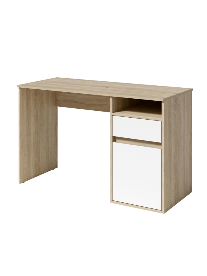 Schreibtisch Billa Eiche Sonoma / weiß 120 / 53 / 75,5cm