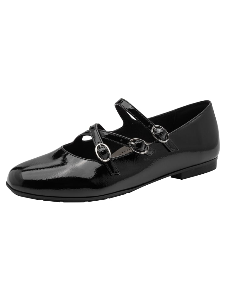 WIDE FIT Ballerina in BLACK PAT.