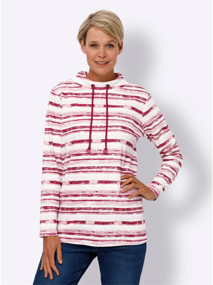 Langarm-Shirt in hortensie-ecru-bedruckt