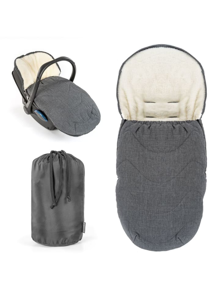 2in1 Universal-Fleece-Fußsack in grau