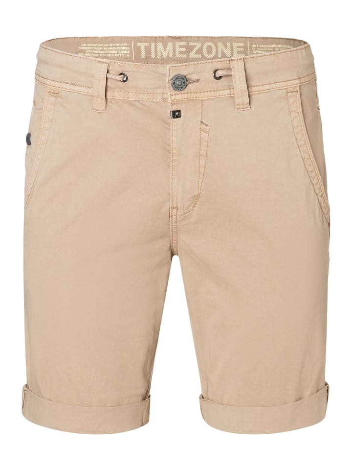 Feine Bermudas Chino Shorts mit Tunnelzug & 5-Pocket in Beige