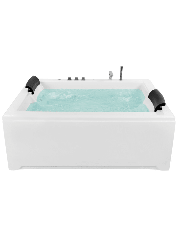 5-tlg Whirlpool Badewannen SALAMANCA in Weiß/Schwarz/Silber