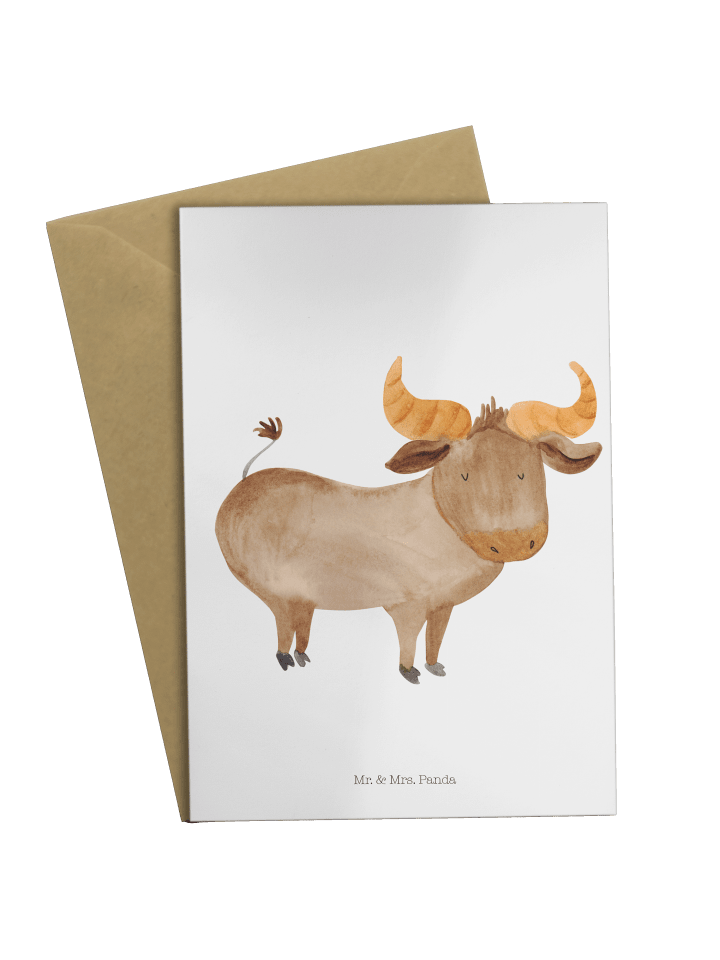 Grußkarte Sternzeichen Stier ohne Spruch in Weiß