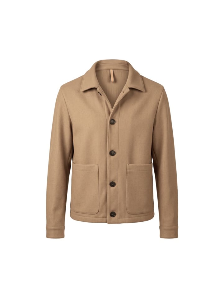 Beige Wolle Herren Jacke