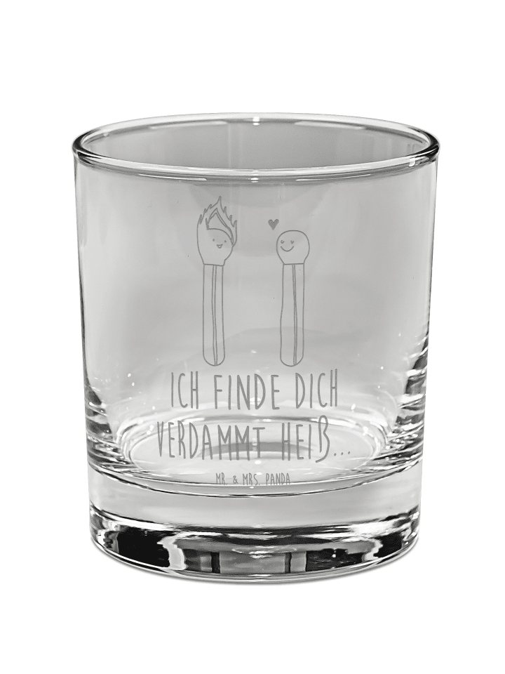 Whiskyglas Streichhölzer mit Spruch in Transparent