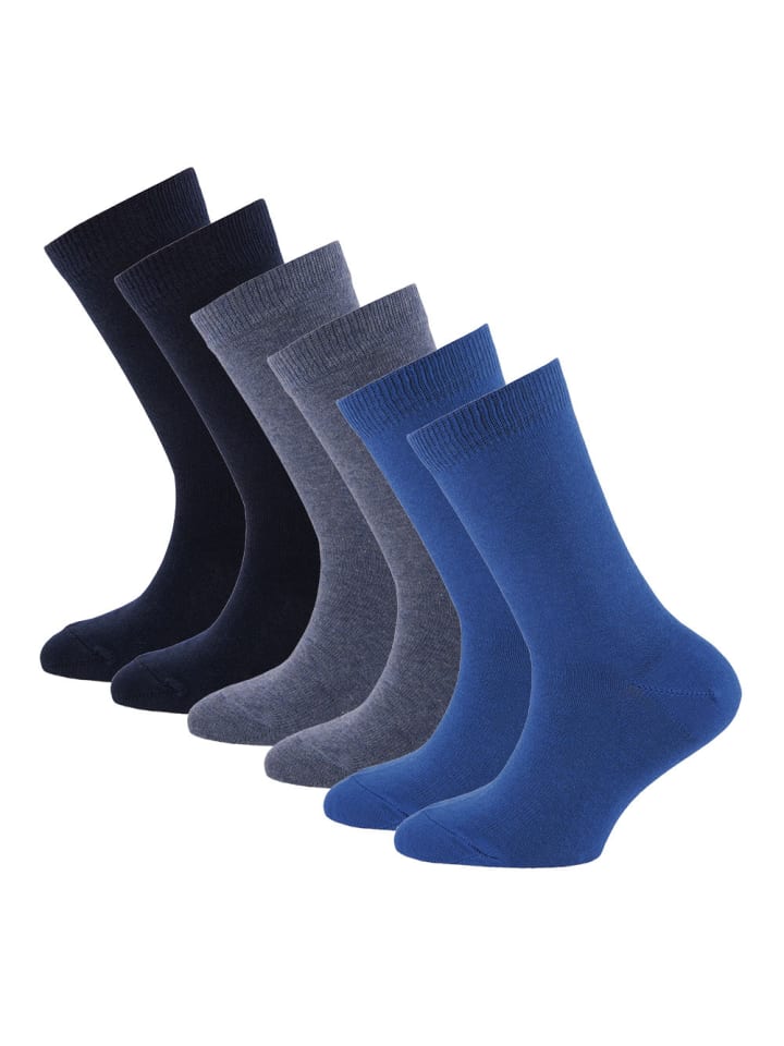 6er-Set Socken 6er Pack Uni in blau marine