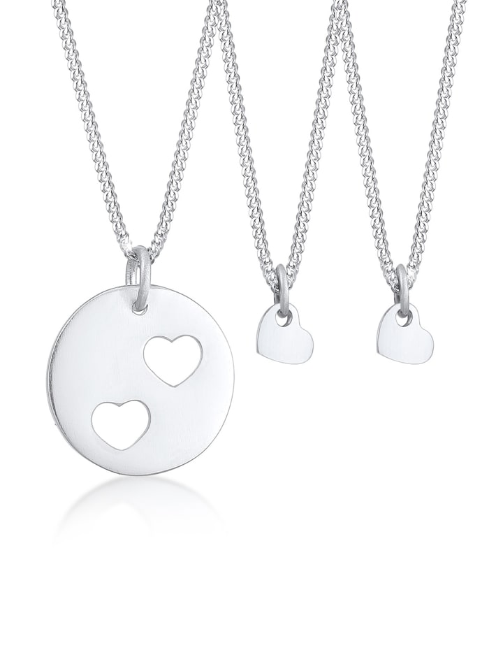 Schmuckset 925 Sterling Silber Herz in Silber