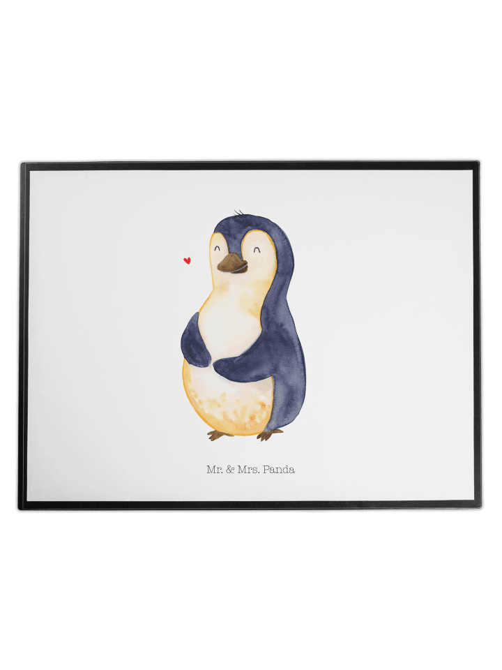 Schreibauflage Pinguin Diät ohne Spruch in Weiß