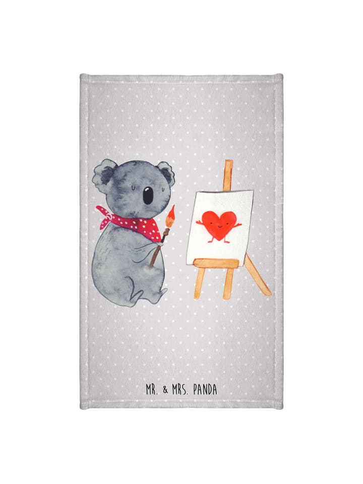 Handtuch Koala Künstler ohne Spruch in Grau Pastell
