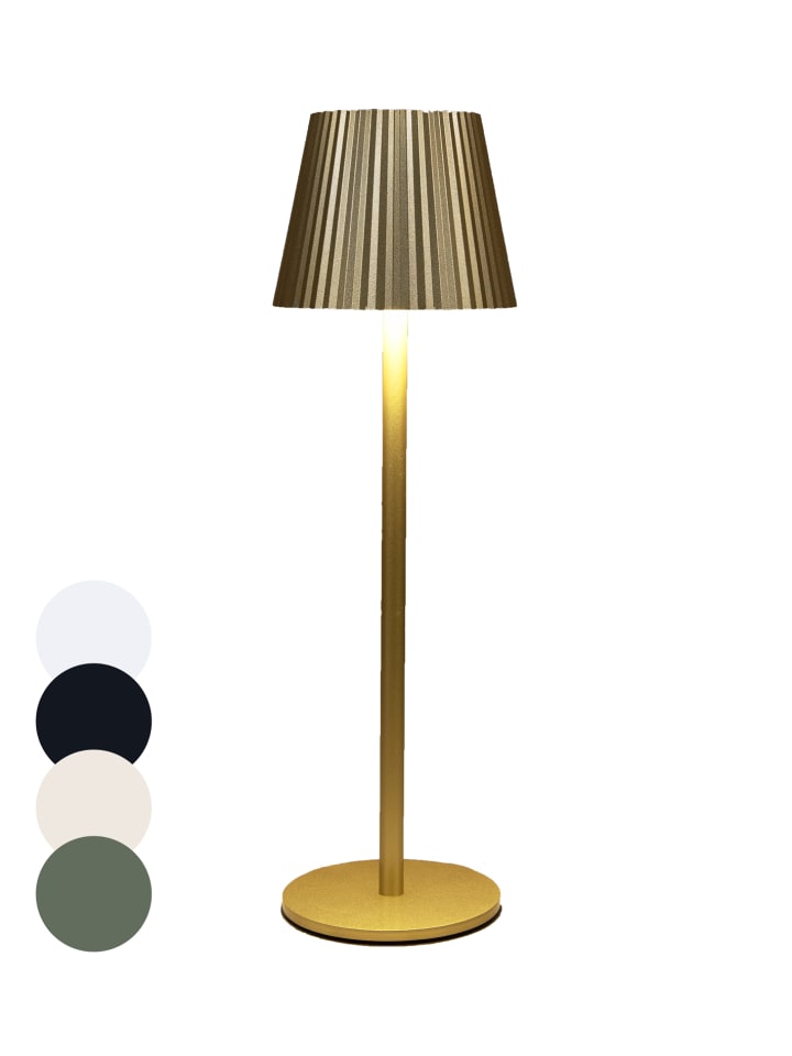 LED Tischlampe dimmbar IP44 Innen & Außen 36,5x11cm in Gold