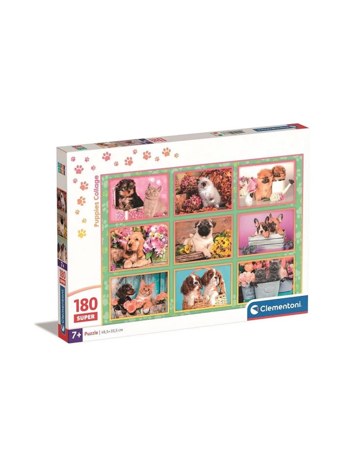 Tiere Puppies Collage 180-teiliges Clementoni Puzzle