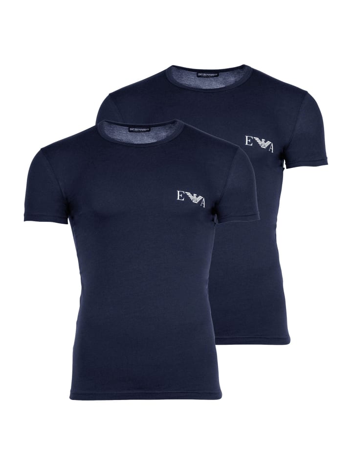 T-Shirt 2er Pack in Blau