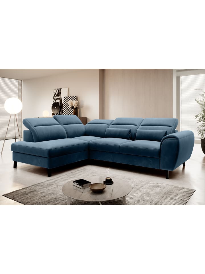 Nobel Recamiere Links in Marineblau - (L) 265 x (B) 265 x (H) 100 cm