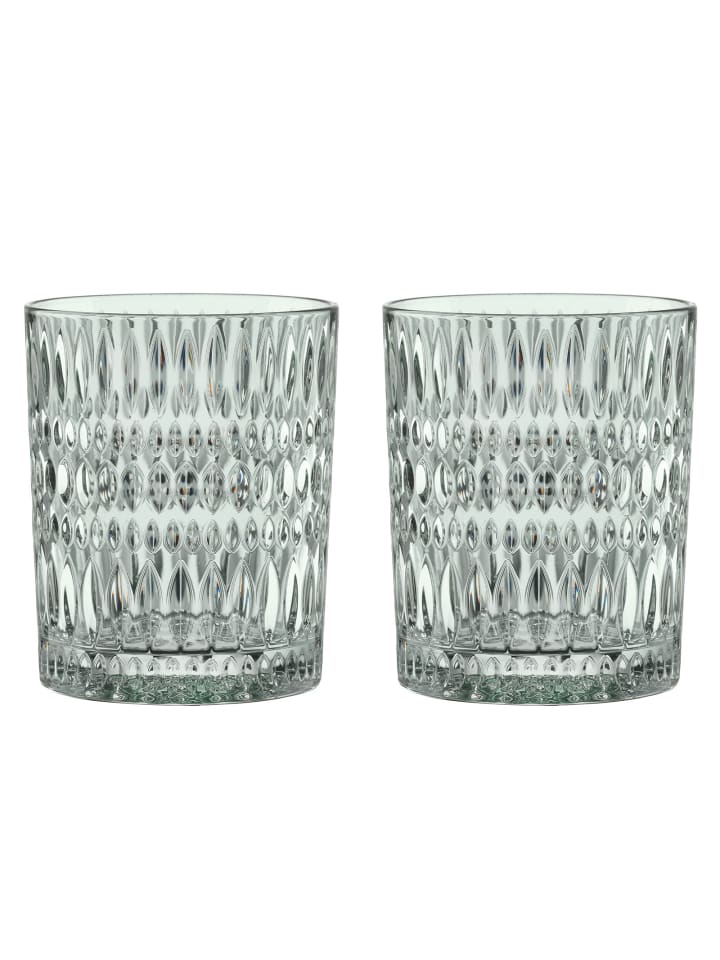 2 er-Set Ethno Whiskytumbler in Transparent