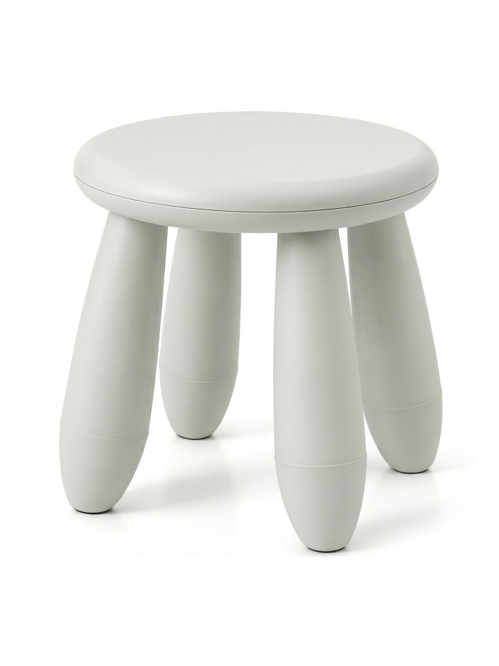 Kinderhocker in Weiß - (H)26 x Ø28 cm