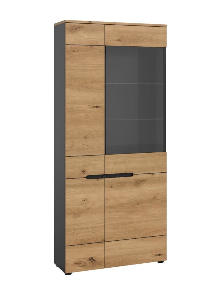 Vitrinenschrank Canu Eiche 190 x 37 cm
