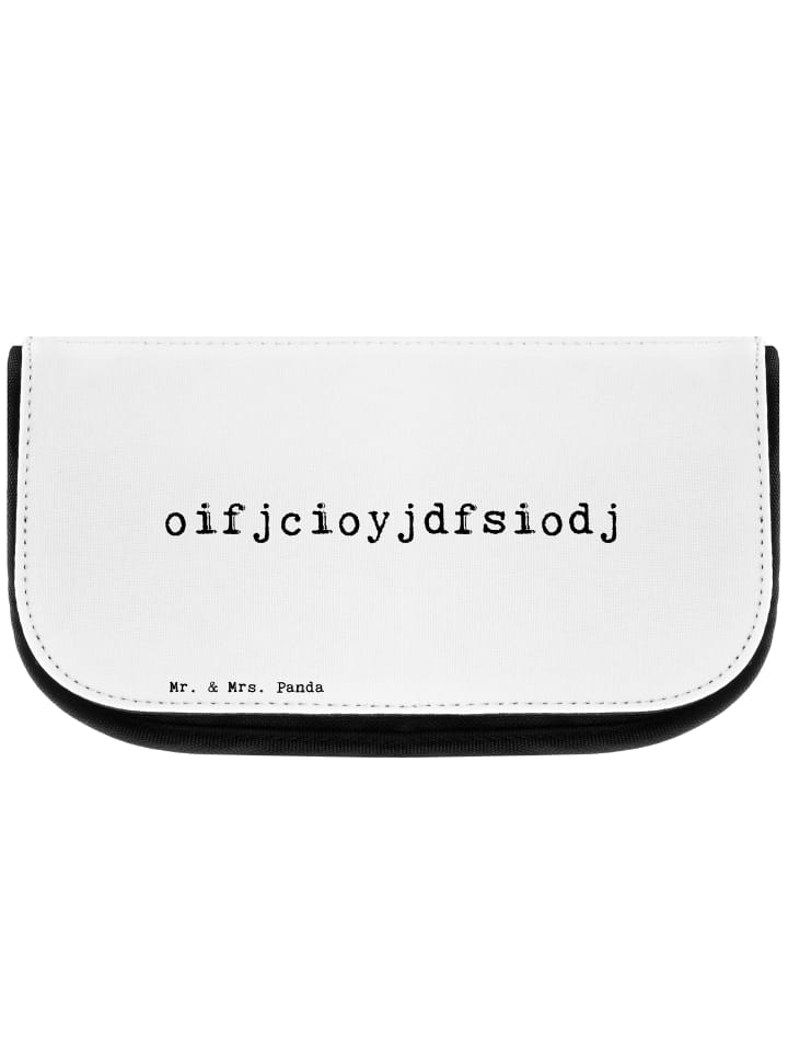 Kosmetiktasche Bär Liebesbrief mit Spruch in Weiß