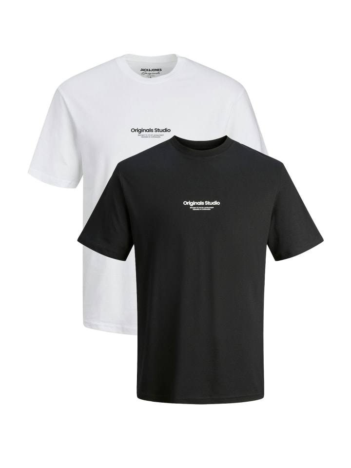 T-Shirt Jorvesterbro in Schwarz / weiß