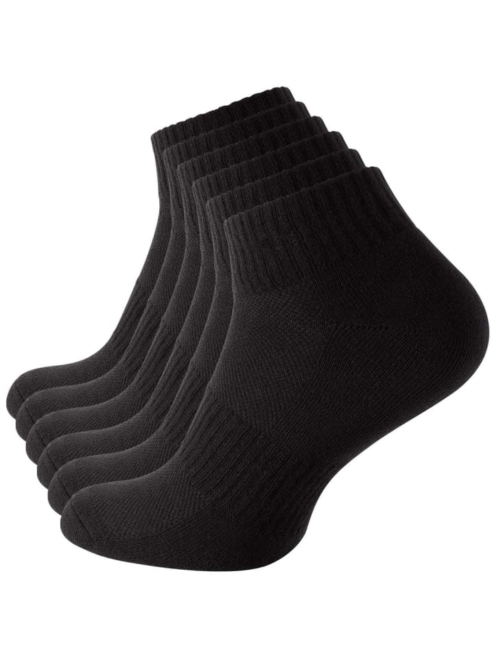 Sportsocken 6 Paar Lauf- und Funktionssocken in schwarz
