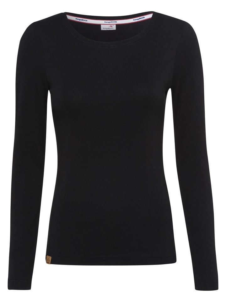 Langarmshirt in schwarz