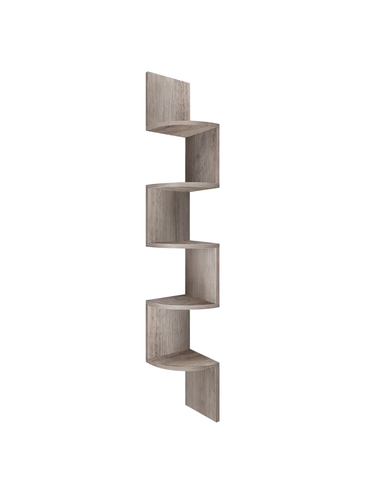 Eckregal Custos in Greige meliert - (B)20 x (H)126 x (T)20 cm