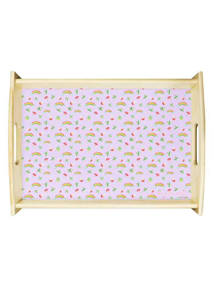 Holz Tablett Blume Kleeblatt ohne Spruch in Violett