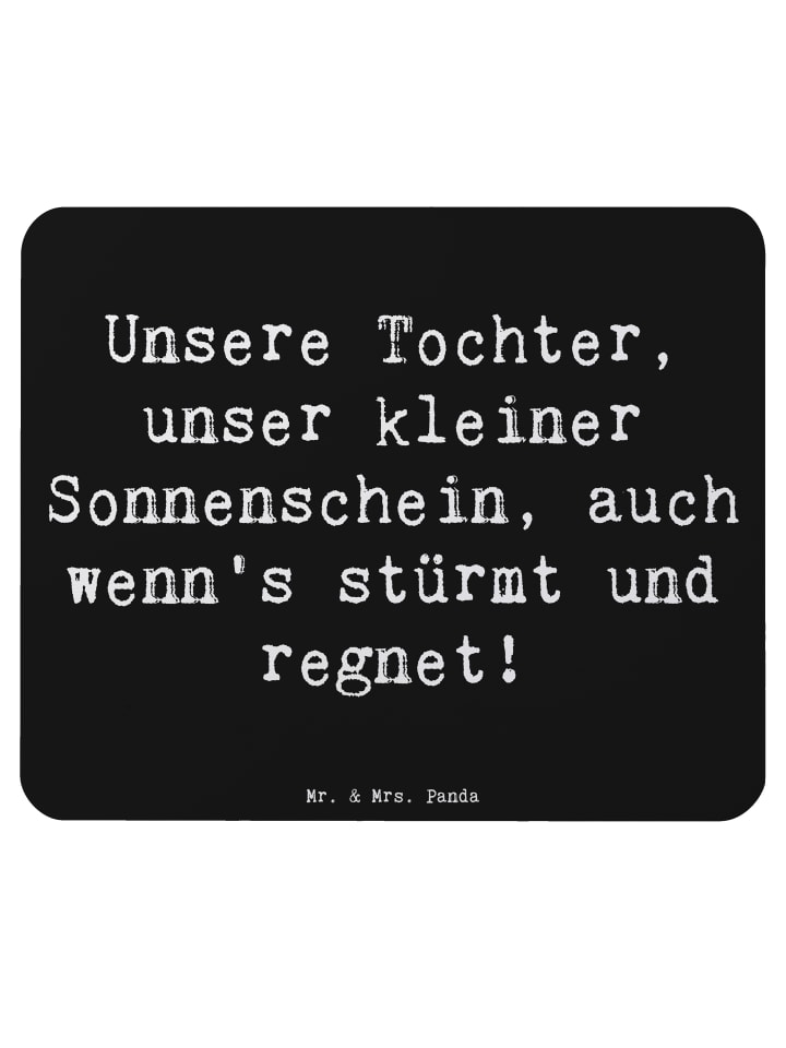 Mauspad Tochter Sonnenschein mit Spruch in Schwarz