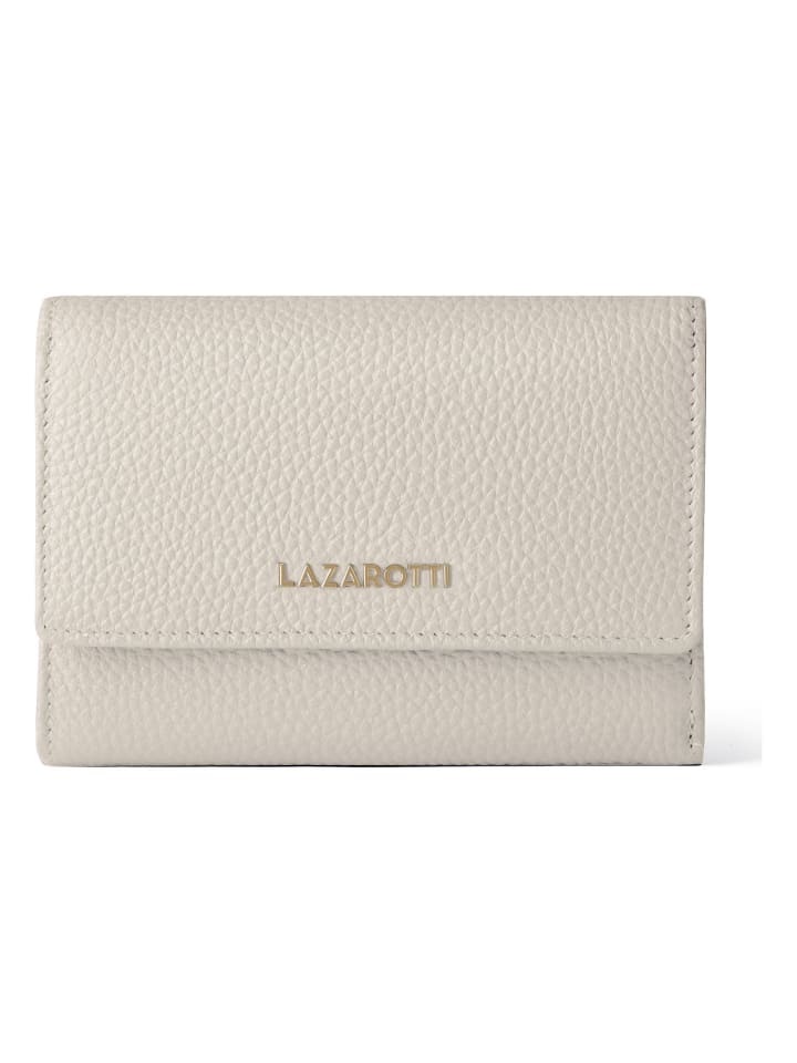 Bologna Leather XL Geldbörse mit Zip-Around Fach Leder 14 cm cream
