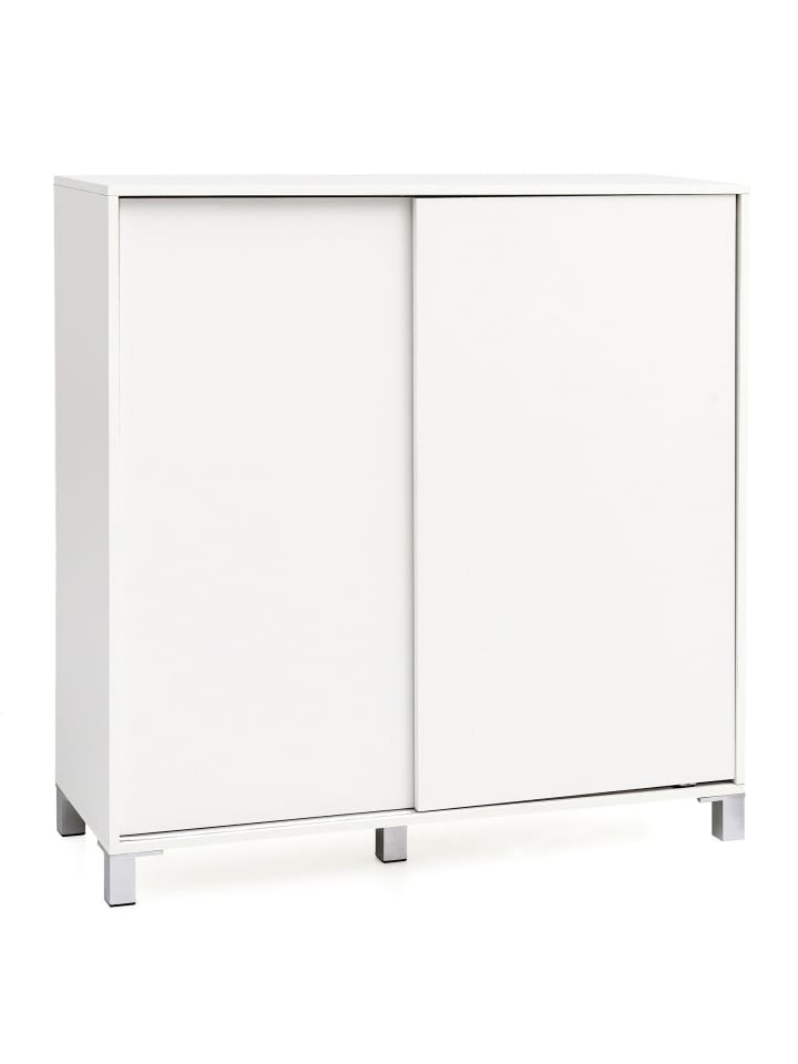 Schuhschrank in Weiß / MDF / 100x38x108