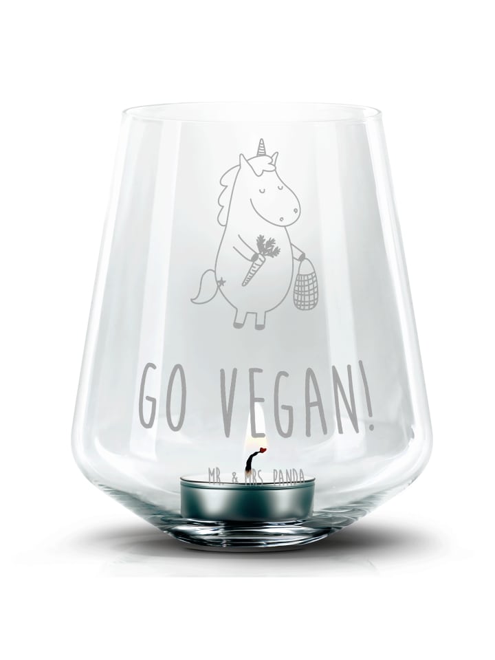 Laterne Einhorn Vegan mit Spruch in Transparent