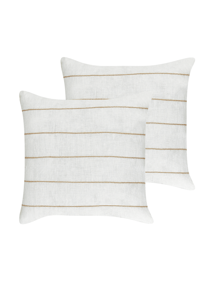 2er-Set Dekokissen MILAS in Weiß/Beige