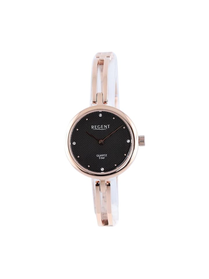 Armbanduhr-Analog rosegold klein (ca. 26mm) Regent Metallarmband