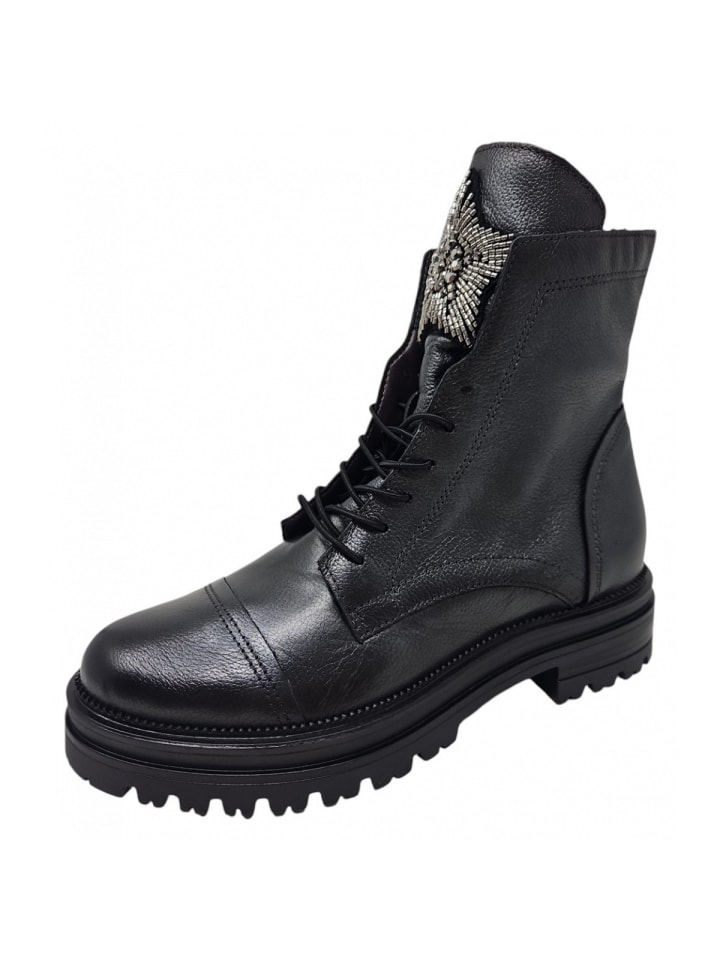Schnürstiefel Doble in Schwarz