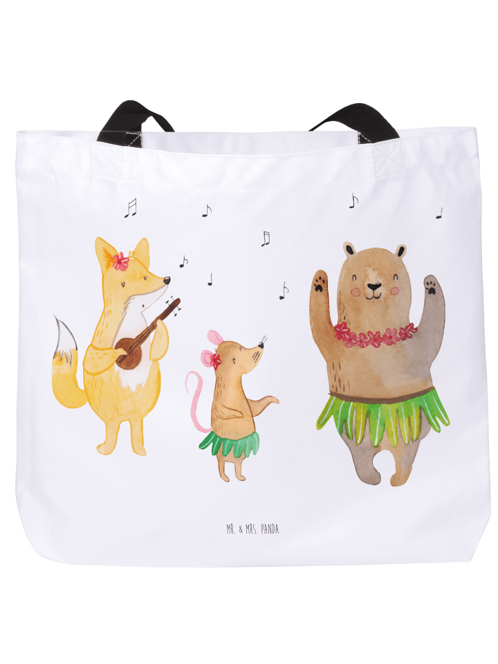 Schultertasche Waldtiere Aloha ohne Spruch in Weiß