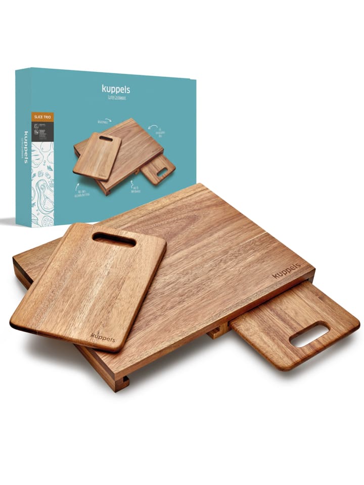 3-tlg. Schneidebrett SLICE in holz