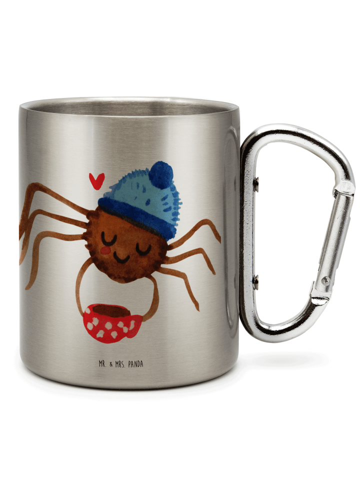 Thermobecher Spinne Agathe Kaffee ohne Spruch in Silber
