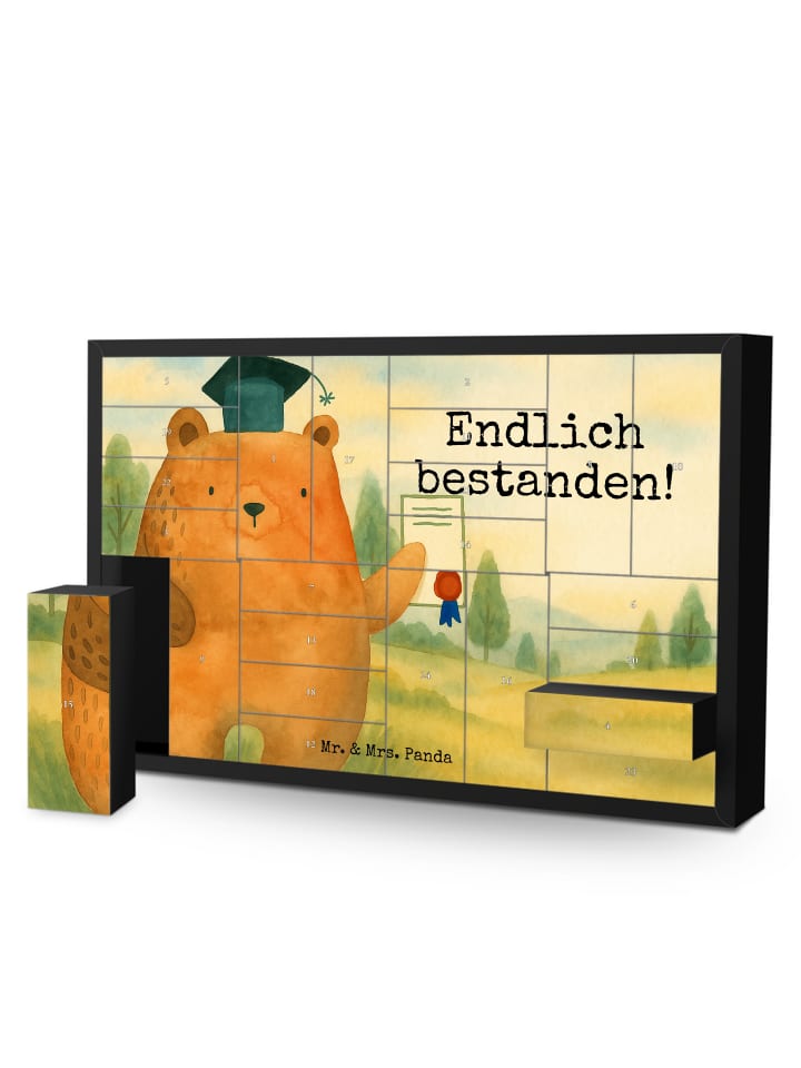 Adventskalender Bär Prüfung Design mit Spruch in Weiß