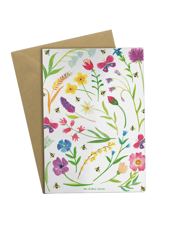 Grußkarte Frühling mit Spruch in Bunt