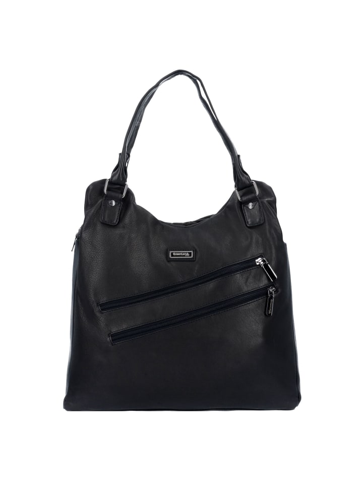 Black Nappa Schultertasche Leder 38 cm black