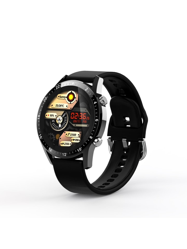 Multifunktionale Smartwatch in Schwarz